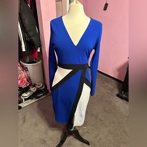 Color-block Long sleeve Dress